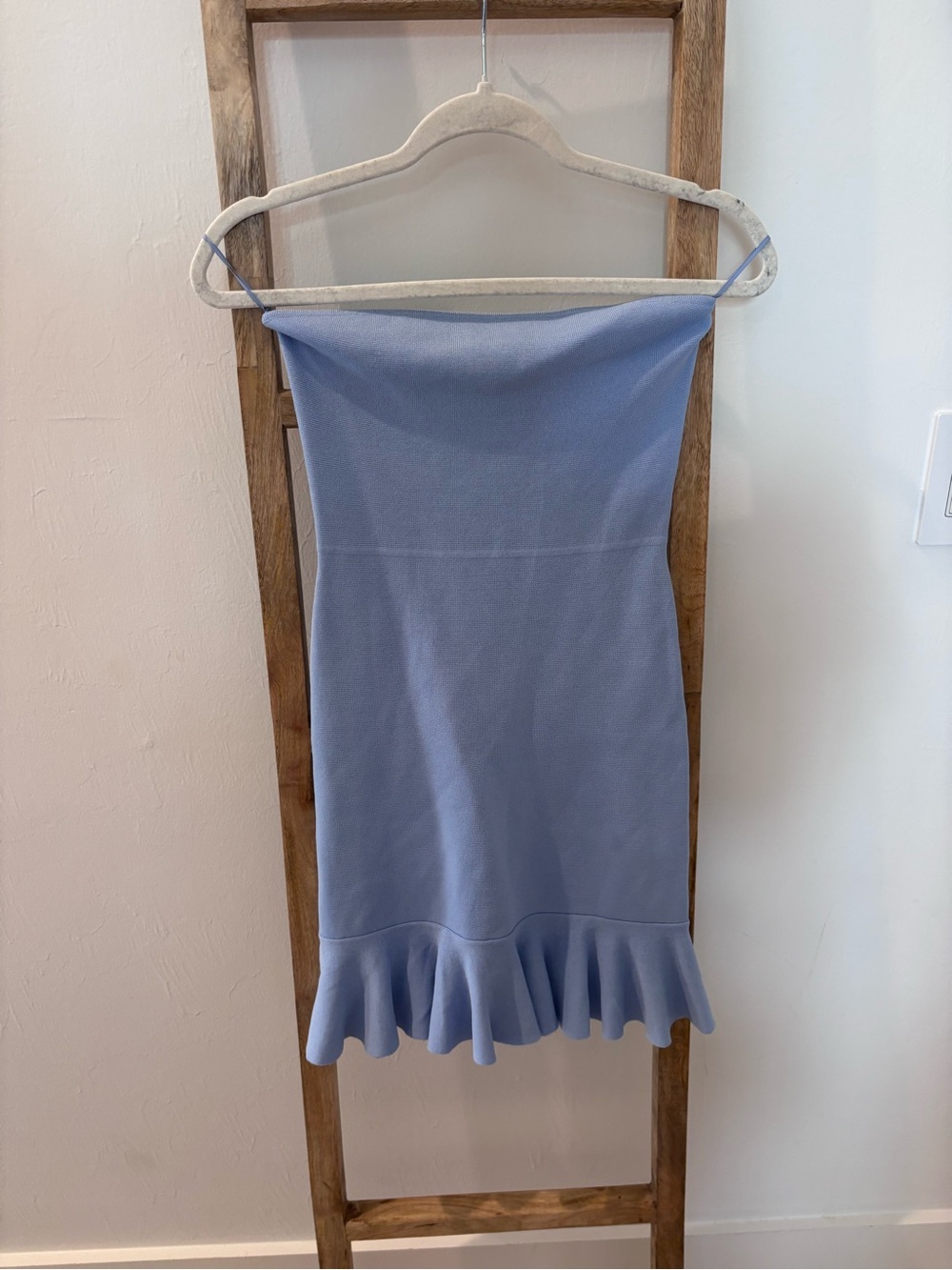 Zara Lavender Strapless Mini Dress with Ruffle Hem